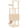 Kratzbaum Dimitri 153 cm hoch Creme mit Sisal-Kratzsäulen