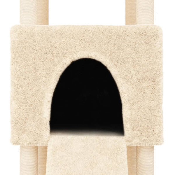 Kratzbaum Dimitri 153 cm hoch Creme mit Sisal-Kratzsäulen