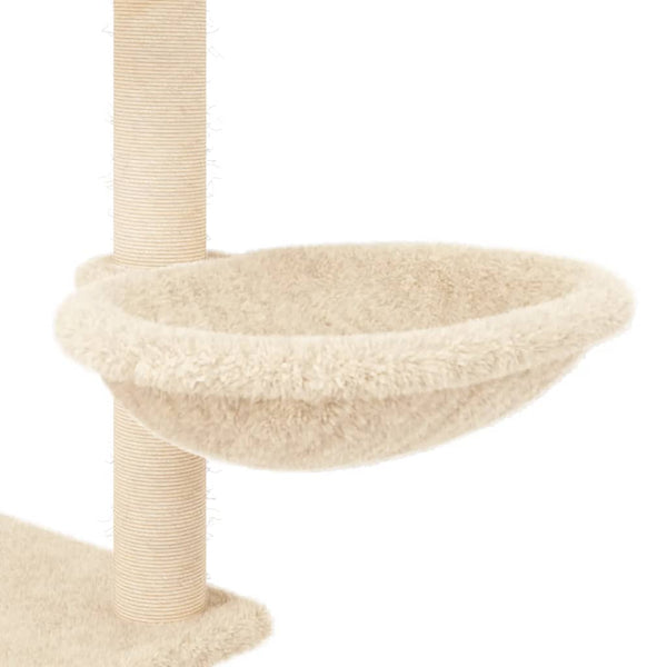 Kratzbaum Dimitri 153 cm hoch Creme mit Sisal-Kratzsäulen