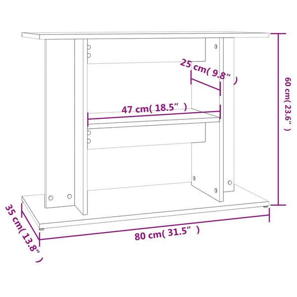 Aquariumunterschrank Betonoptik Millie 80x35x60cm (Holz)