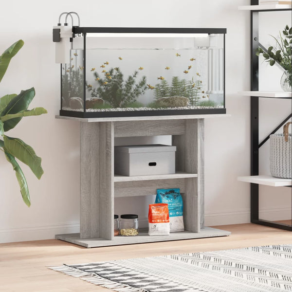 Grauer Aquarienunterschrank Millie 80x35x60cm (Holz)