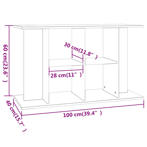 Grauer Aquarienunterschrank Millie 100x40x60cm (Holz)
