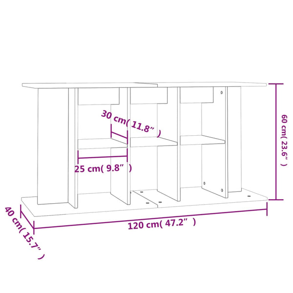 Schwarzer Aquarienunterschrank Millie 120x40x60cm (Holz)