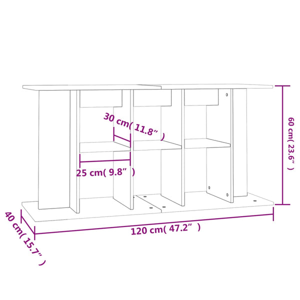 Grauer Aquarienschrank Millie 120x40x60cm (Holz)