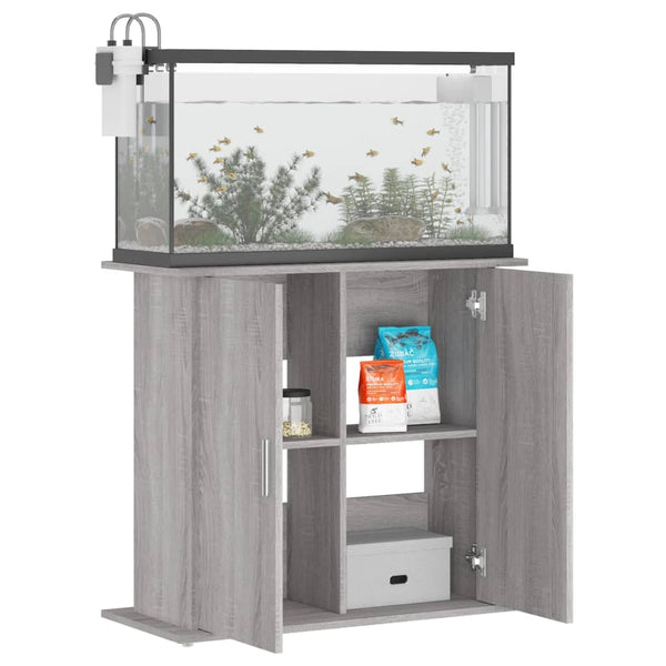 Grauer Aquarienschrank Omurbec 81x36x73cm (Holz)