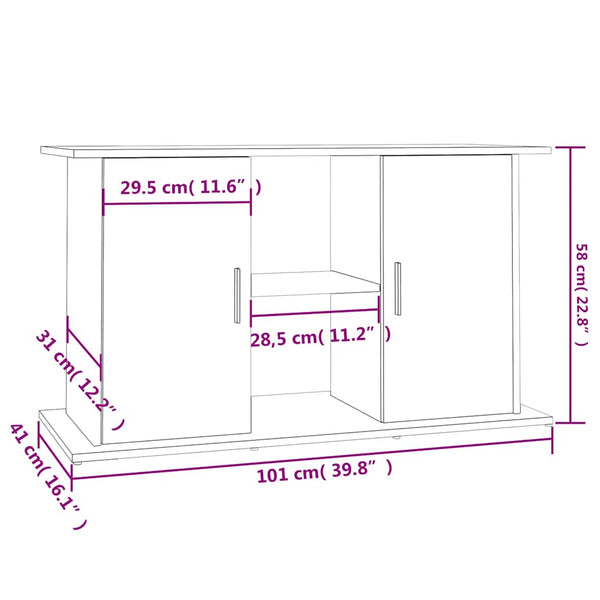 Weißer Aquarienschrank Omurbec 101x41x58cm (Holz)