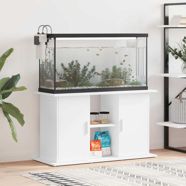Weißer Aquarienschrank Omurbec 101x41x58cm (Holz)