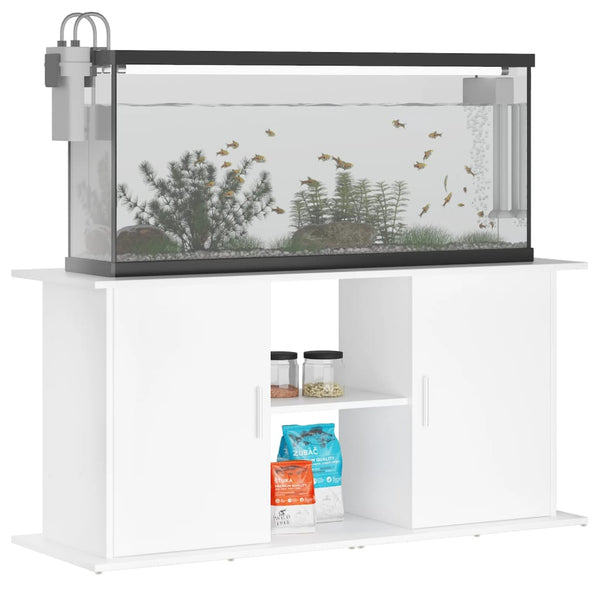Weißer Aquarienunterschrank Omurbec 121x41x58cm (Holz)