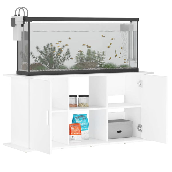 Weißer Aquarienunterschrank Omurbec 121x41x58cm (Holz)