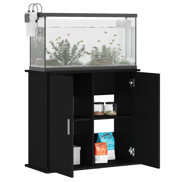 Schwarzer Aquariumunterschrank Varhelyi 81x36x73cm (Holz)