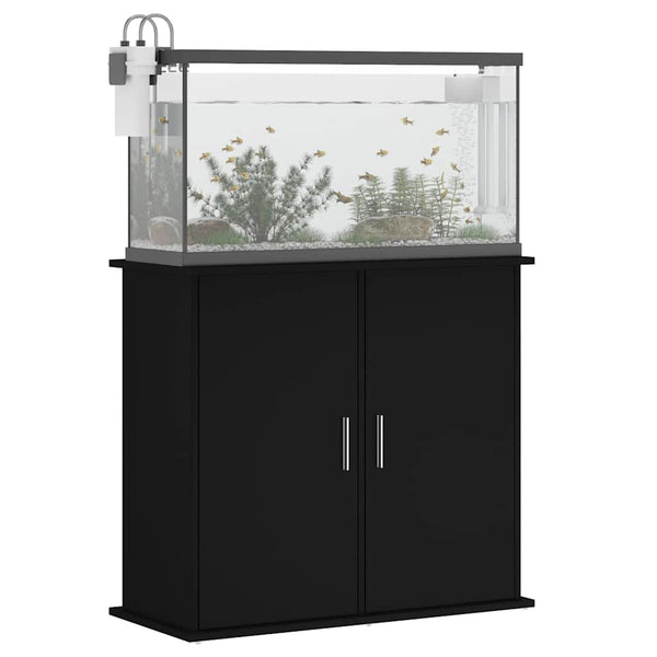 Schwarzer Aquariumunterschrank Varhelyi 81x36x73cm (Holz)