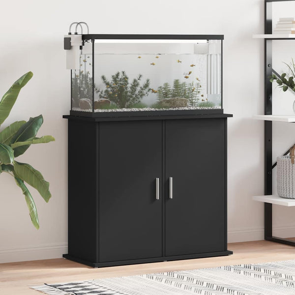 Schwarzer Aquariumunterschrank Varhelyi 81x36x73cm (Holz)