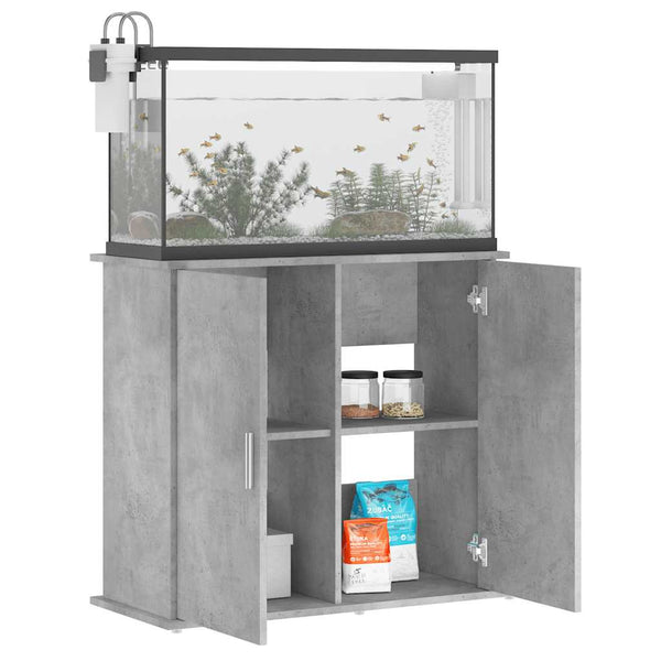 Betongrauer Aquarienunterschrank Varhelyi 81x36x73cm (Holz)