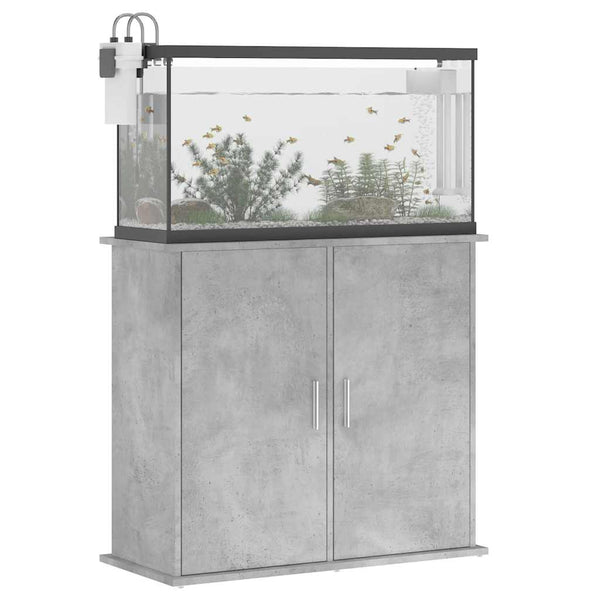Betongrauer Aquarienunterschrank Varhelyi 81x36x73cm (Holz)