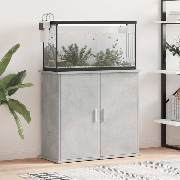 Betongrauer Aquarienunterschrank Varhelyi 81x36x73cm (Holz)