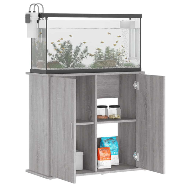 Aquariumunterschrank Varhelyi 81x36x73cm grau (Holz)