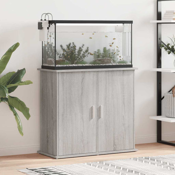 Aquariumunterschrank Varhelyi 81x36x73cm grau (Holz)