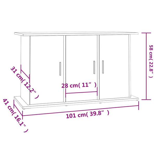 Grauer Aquarienunterschrank Varhelyi 101x41x58cm (Holz)