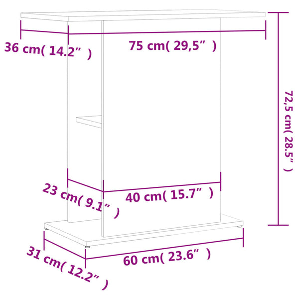 Harmaa akvaarioteline Lilah 75x36x72,5cm (puinen)