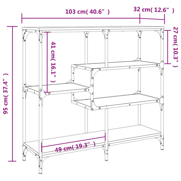 Schwarzer Konsolentisch Dionita 103x32x95cm (Holz)