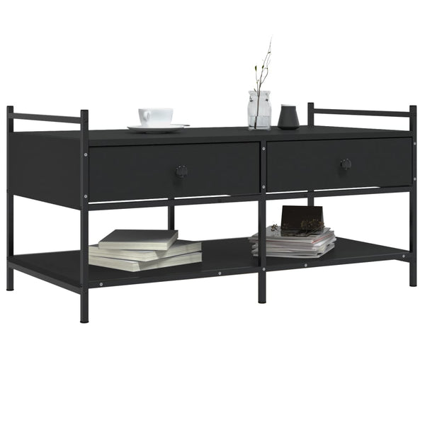 Schwarzer Couchtisch Artimina 99x50x50cm (Holz)