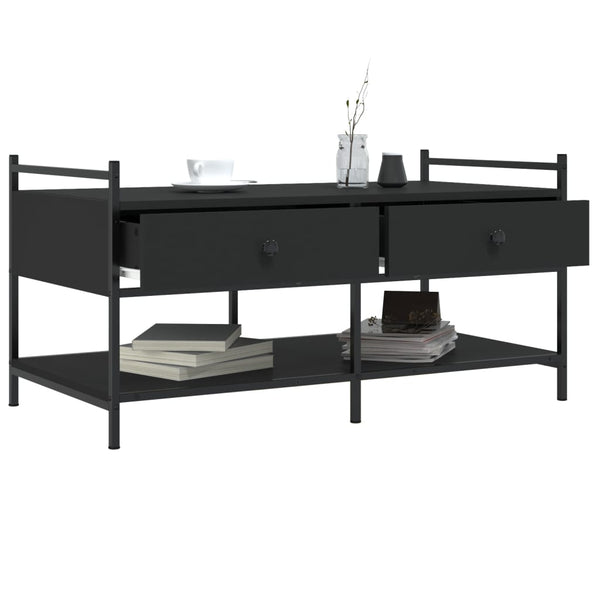 Schwarzer Couchtisch Artimina 99x50x50cm (Holz)