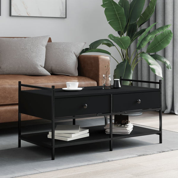 Schwarzer Couchtisch Artimina 99x50x50cm (Holz)