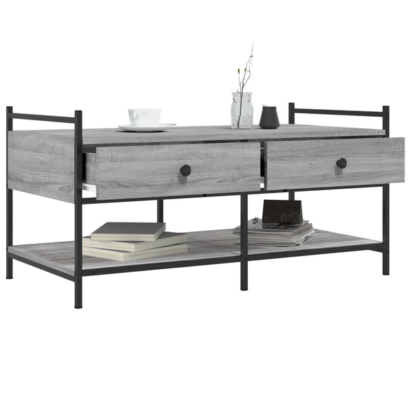 Grauer Couchtisch Artimina 99x50x50cm (Holz)
