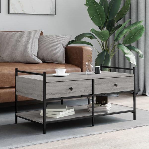 Grauer Couchtisch Artimina 99x50x50cm (Holz)