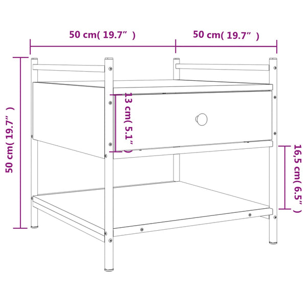 Couchtisch Artimina grau 50x50x50cm (Holz)