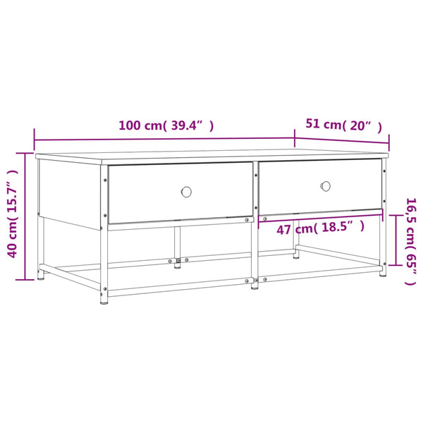 Couchtisch Nobie Schwarz 100x51x40cm (Holz)