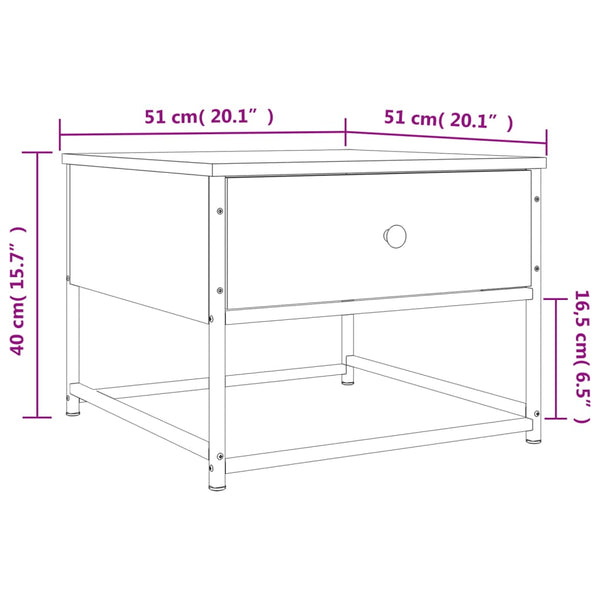 Schwarzer Couchtisch Nobie 51x51x40cm (Holz)
