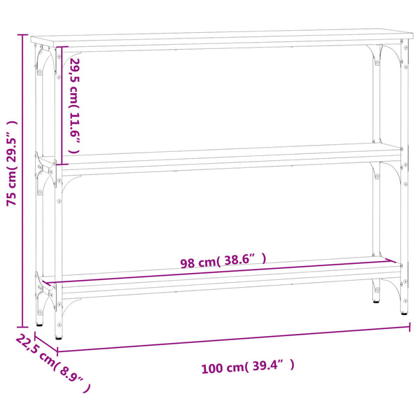 Schwarzer Konsolentisch Ruxandari 100x22,5x75cm (Holz)