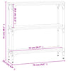 Grauer Konsolentisch Ruxandari 75x22,5x75cm (Holz)