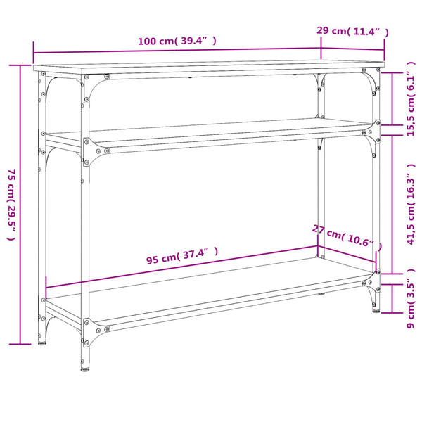 Schwarzer Konsolentisch Manolia 100x29x75cm (Holz)
