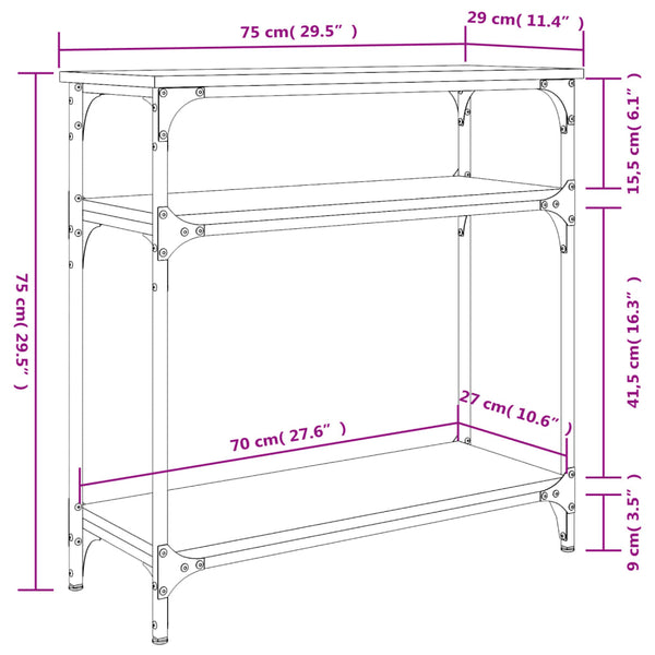 Schwarzer Konsolentisch Manolia 75x29x75cm (Holz)