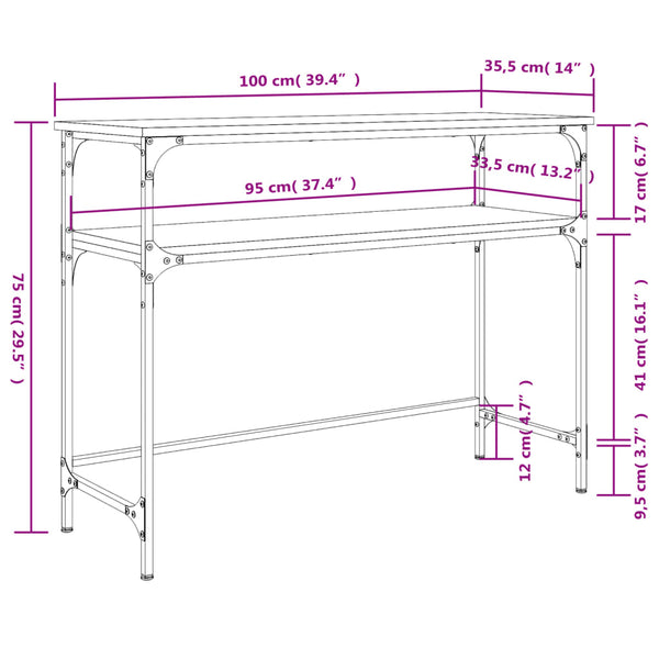 Schwarzer Konsolentisch Rupan 100x35,5x75cm (Holz)