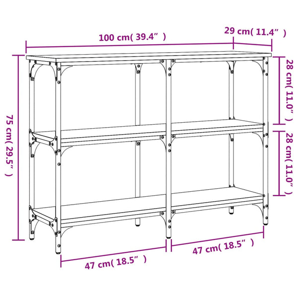 Grauer Konsolentisch Gros 100x29x75cm (Holz)