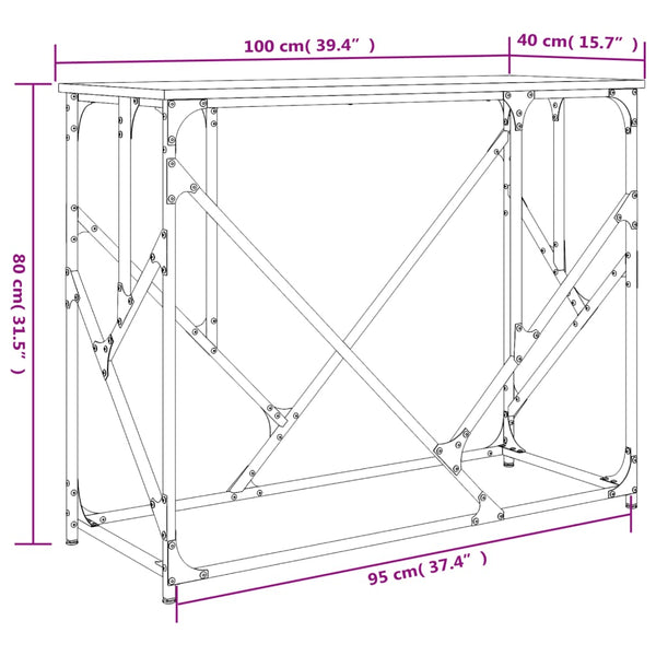Grauer Konsolentisch Medhat 100x40x80cm (Holz)