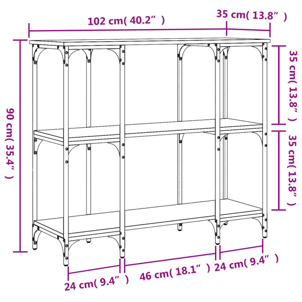 Musta konsolipöytä Seizin 102x35x90cm (puinen)