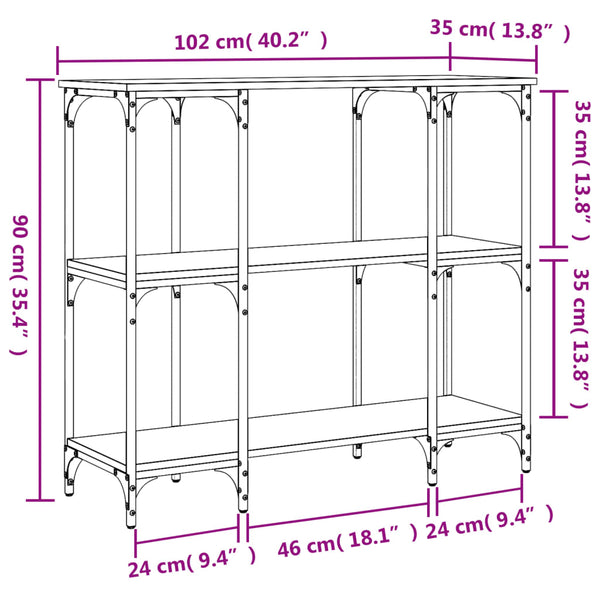 Sonoma Eiche Couchtisch Seizin 102x35x90cm (Holz)