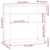 Konsolentisch Jamarcus grau 75x40x75cm (Holz)