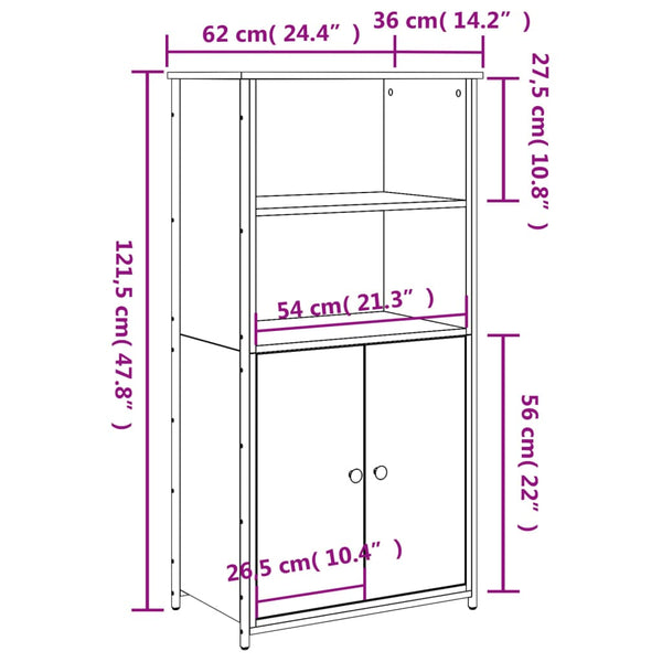 Grauer Schrank Zwanilda 62x36x121,5cm (Holz)
