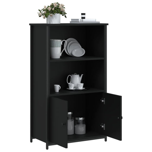 Schwarzer Schrank Zwanilda 62x32x103,5cm (Holz)