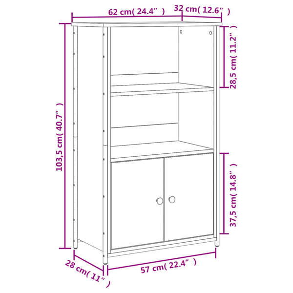 Grauer Schrank Zwanilda 62x32x103,5cm (Holz)