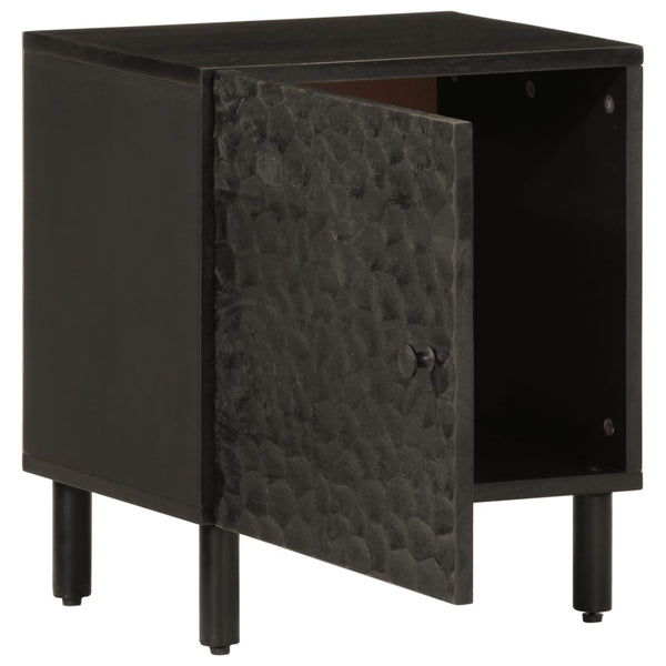 Nachttische Nadiana 40x33x46cm schwarz (2 Stück Mango-Holz)