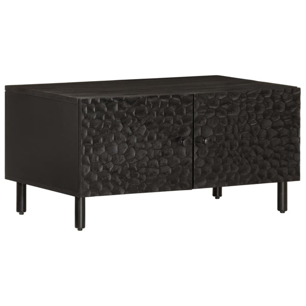 Schwarzer Couchtisch Ghiundus 80x50x40cm (Mangoholz)