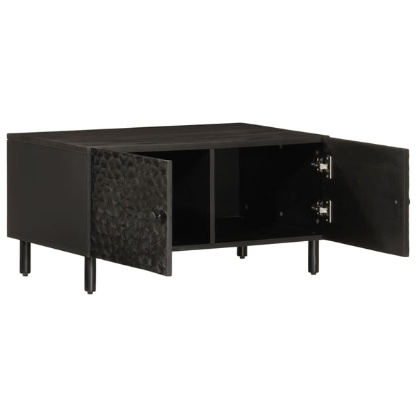Schwarzer Couchtisch Ghiundus 80x50x40cm (Mangoholz)