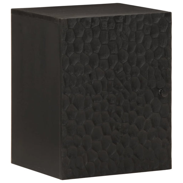 Schwarzer Badezimmer-Wandschrank Hariri 38x33x48cm (Mangoholz)