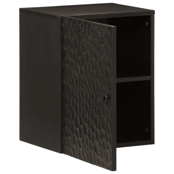 Schwarzer Badezimmer-Wandschrank Hariri 38x33x48cm (Mangoholz)